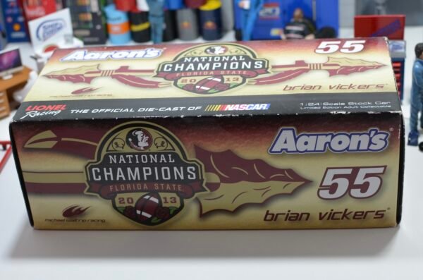 2014 Brian Vickers #55 Aaron's Florida State Champs 1/24 Color Chrome Dual Auto – Image 10