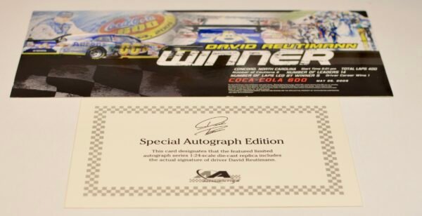 2009 David Reutimann #00 Aaron's Lowe's Win 1/24 Autographed – Image 4