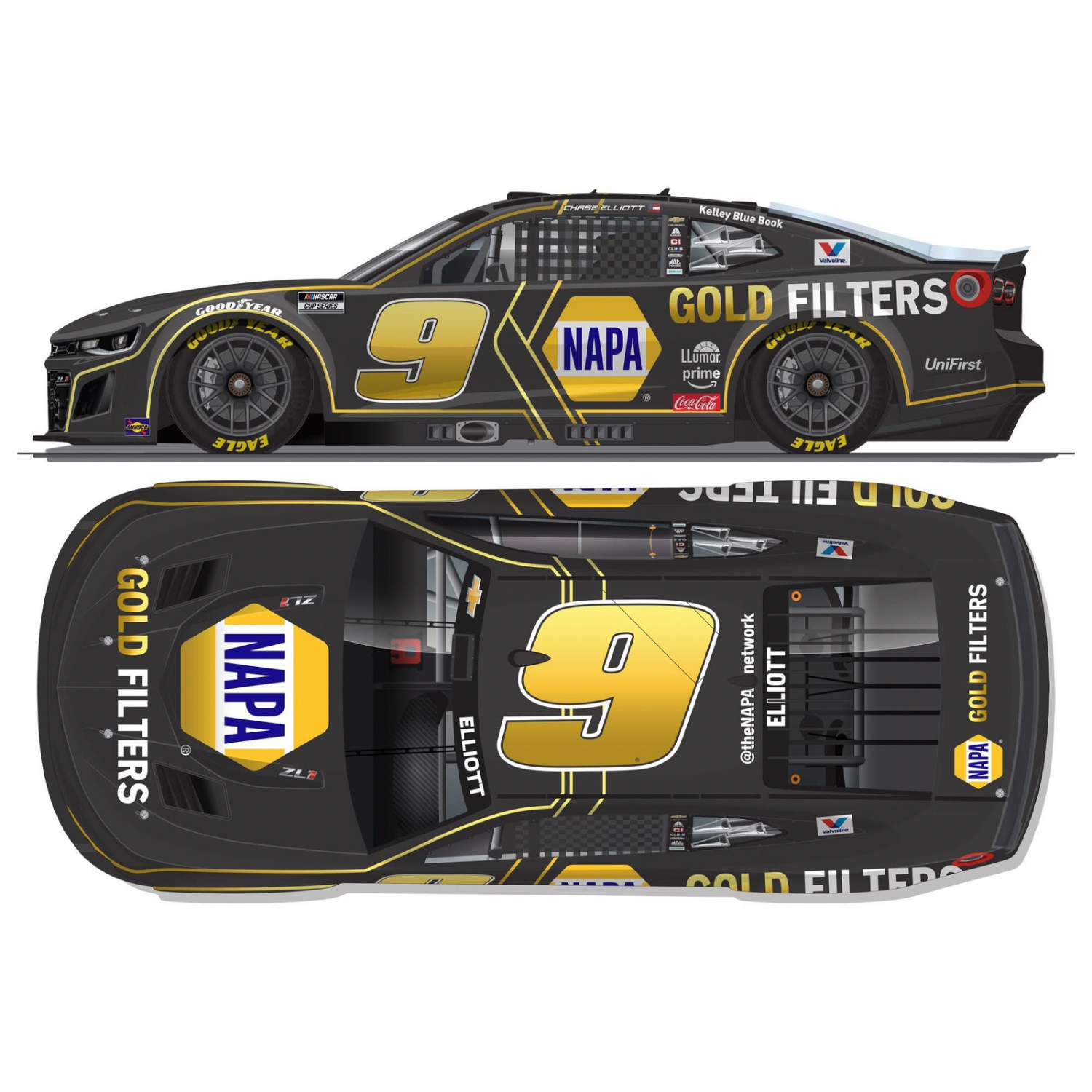 ** Précommande ** 2025 Chase Elliott #9 NAPA Gold Filters