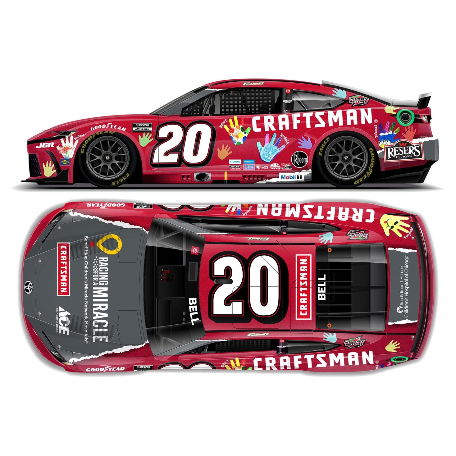 ** Précommande ** 2025 Christopher Bell #20 Craftsman / Racing for a Miracle