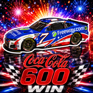 ** Précommande ** 2026 Daniel Suarez #7 Patriotic Coke 600 24/05/2026 Freeway Insurance Race Win