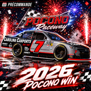 ** Précommande ** 2026 Justin Allgaier #7 Carolina Carports Pocono 13/06/2026 Race Win